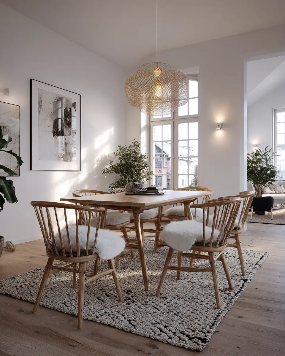 Open Concept Scandinavian Dining Room Decor Ideas
