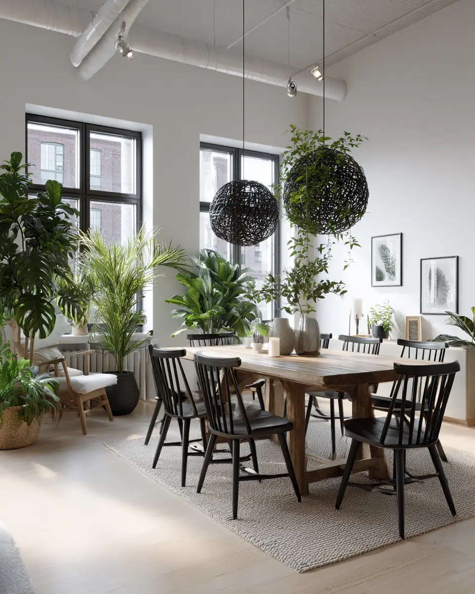 Open Concept Scandinavian Dining Room Decor Ideas