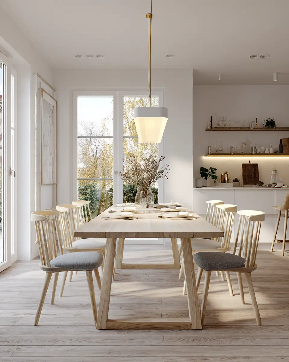 Open Concept Scandinavian Dining Room Decor Ideas