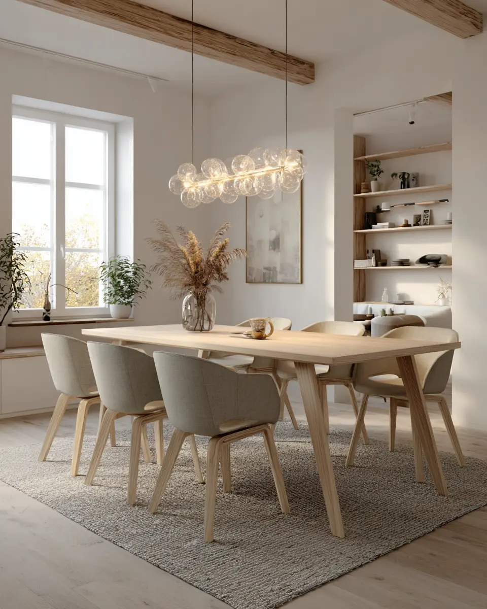 Open Concept Scandinavian Dining Room Decor Ideas