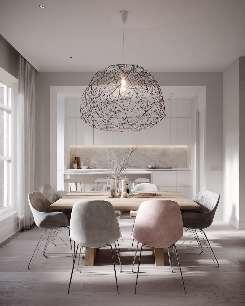 Open Concept Scandinavian Dining Room Decor Ideas