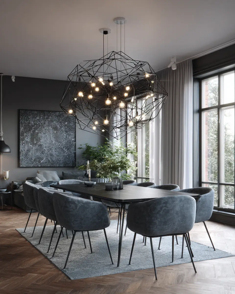 Open Concept Scandinavian Dining Room Decor Ideas