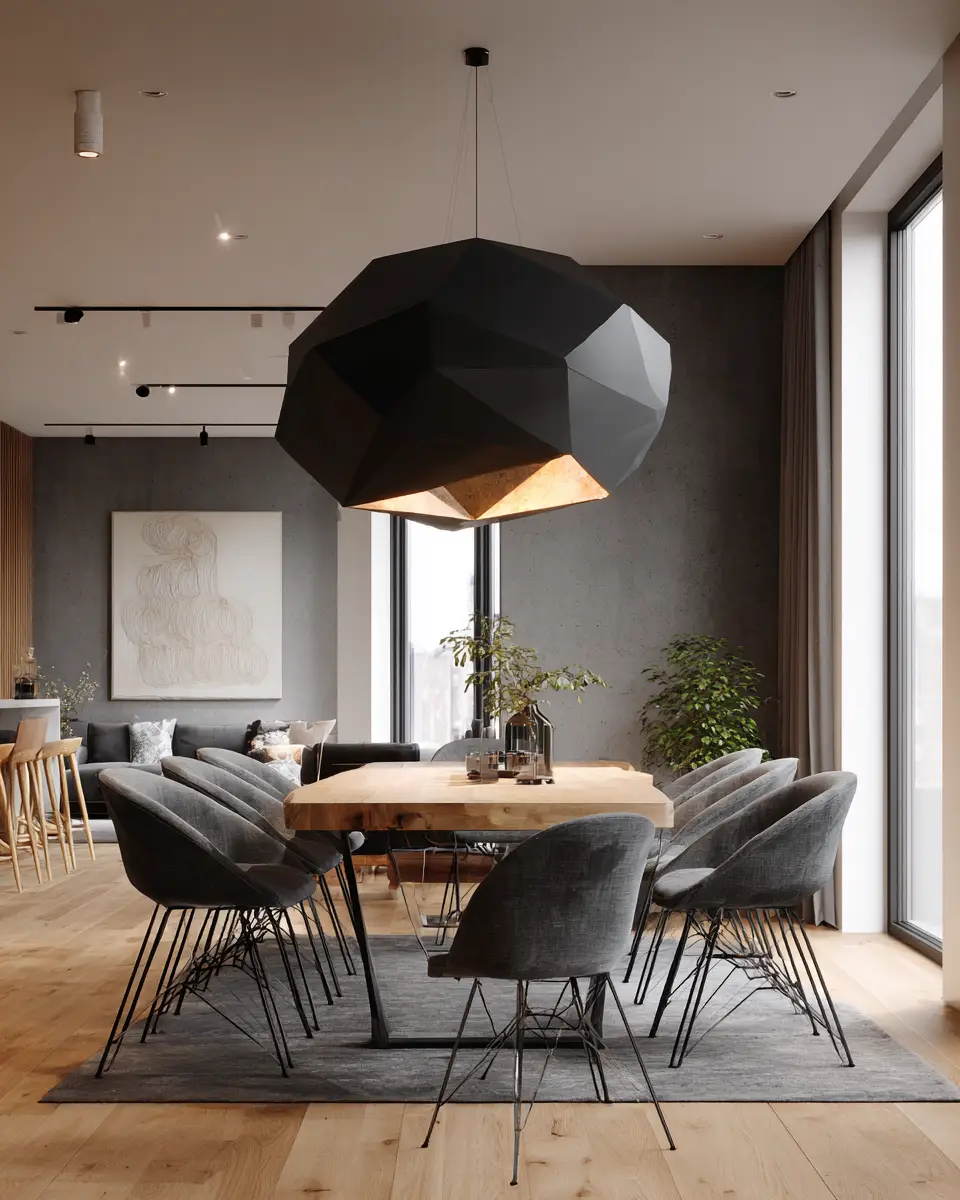 Open Concept Scandinavian Dining Room Decor Ideas