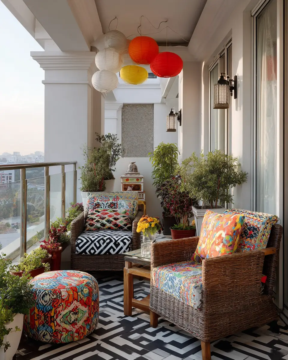 Patterned Balcony Decor Ideas