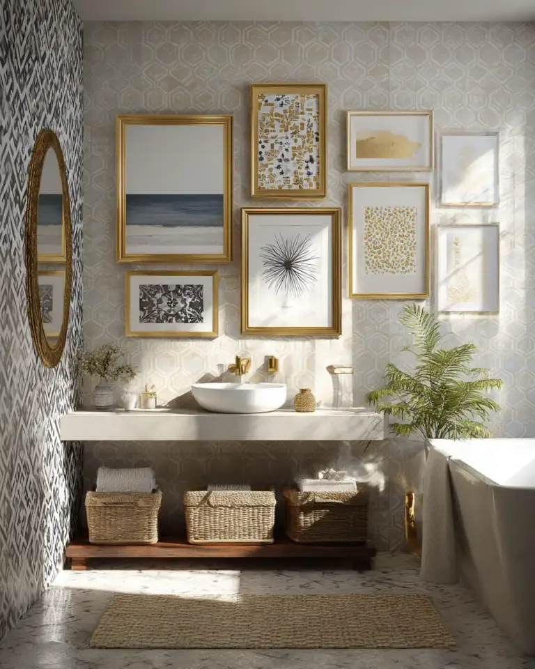 Patterned Bathroom Decor Ideas - Featured