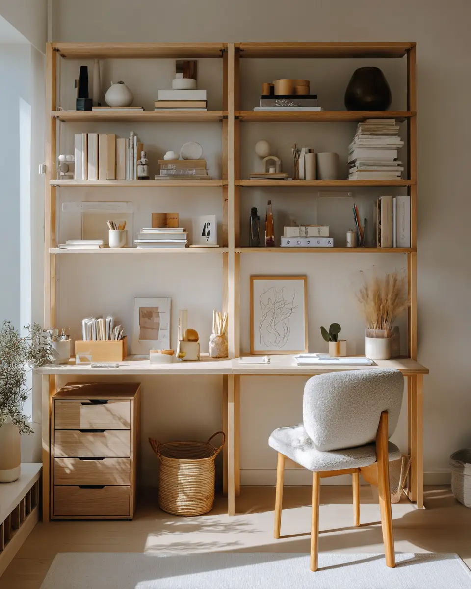 Rental Japandi Home Office Decor Ideas