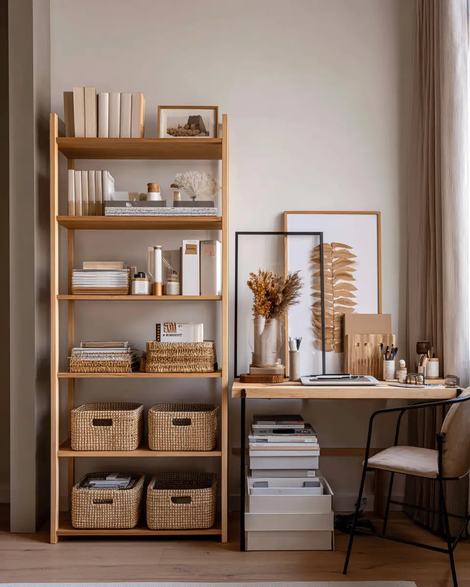 Rental Japandi Home Office Decor Ideas