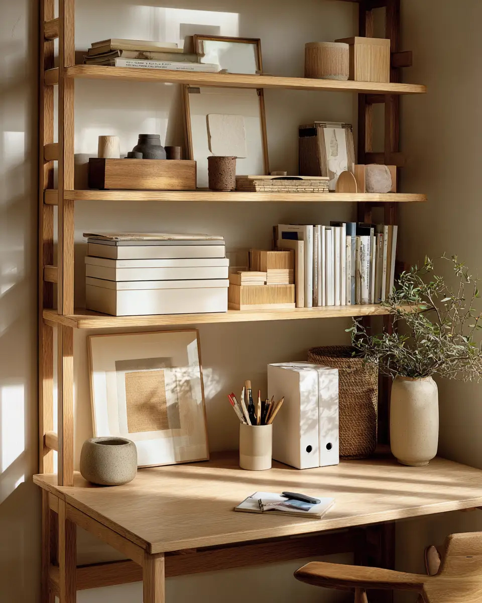 Rental Japandi Home Office Decor Ideas