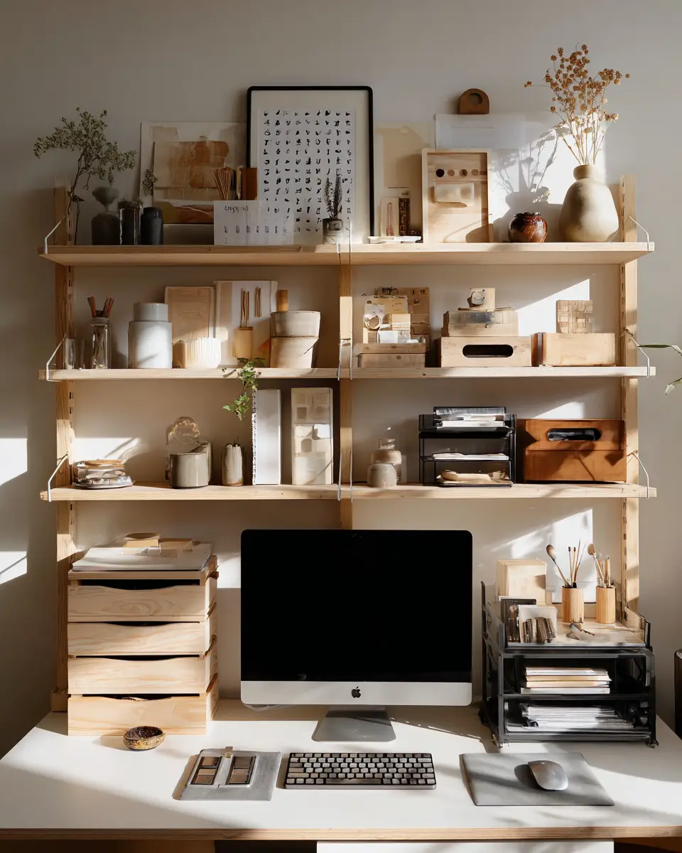 Rental Japandi Home Office Decor Ideas
