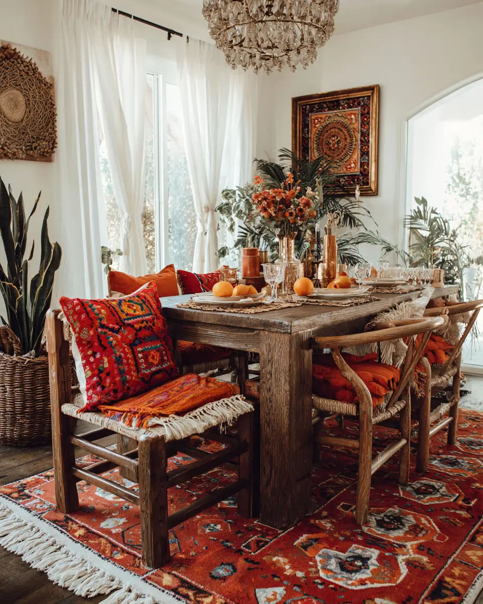 Rust Boho Dining Room Decor Ideas