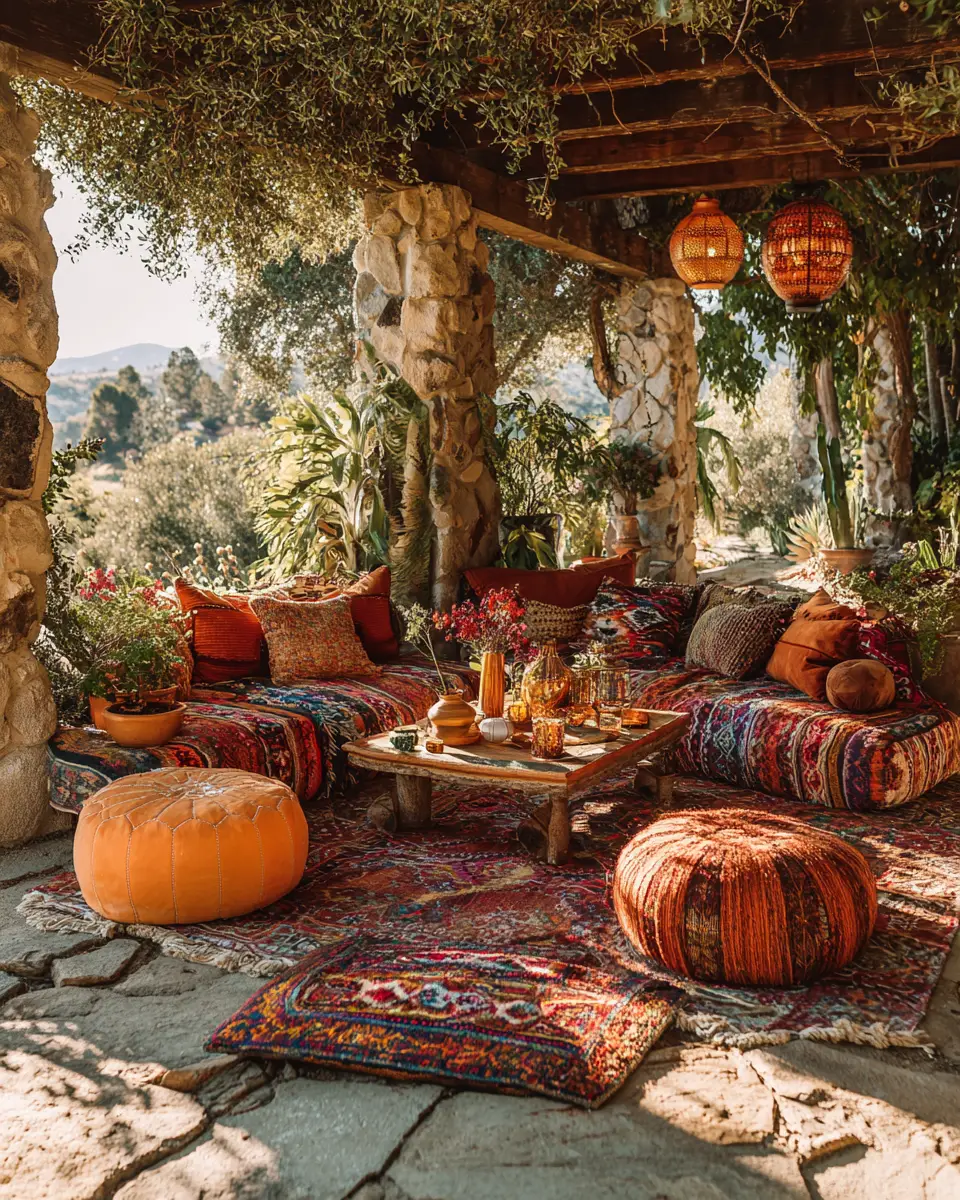 Rust Boho Patio Decor Ideas