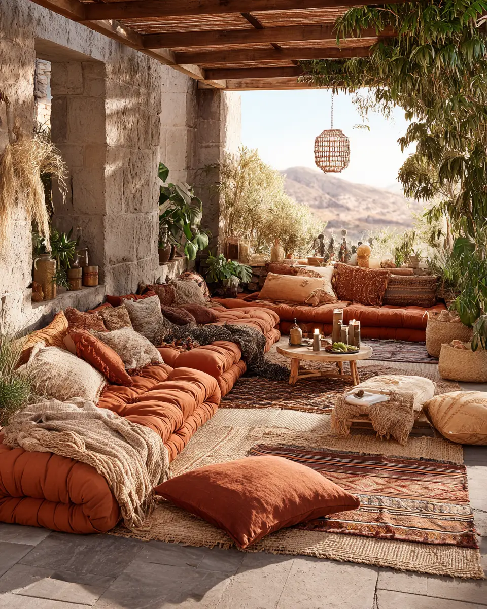 Rust Boho Patio Decor Ideas