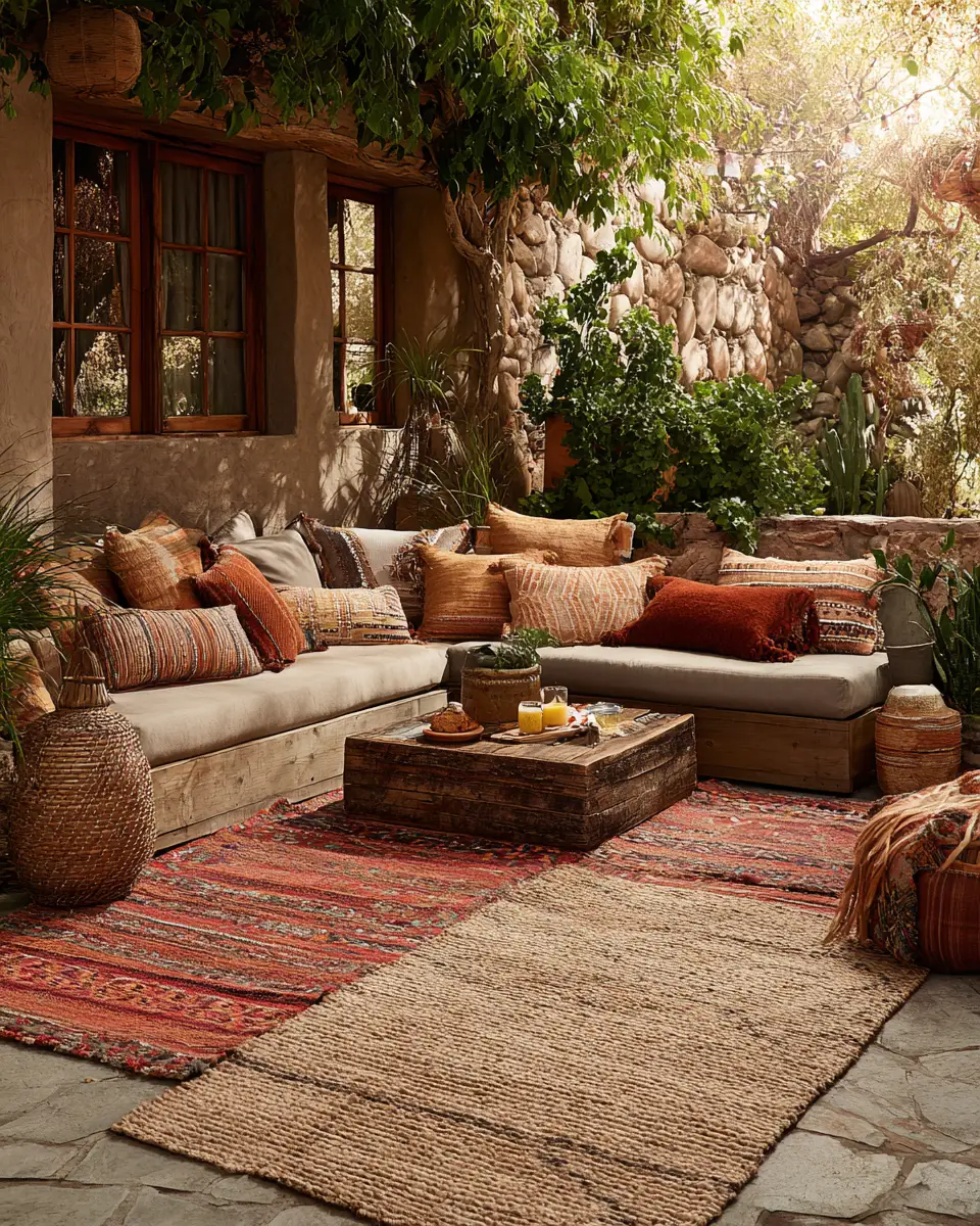 Rust Boho Patio Decor Ideas