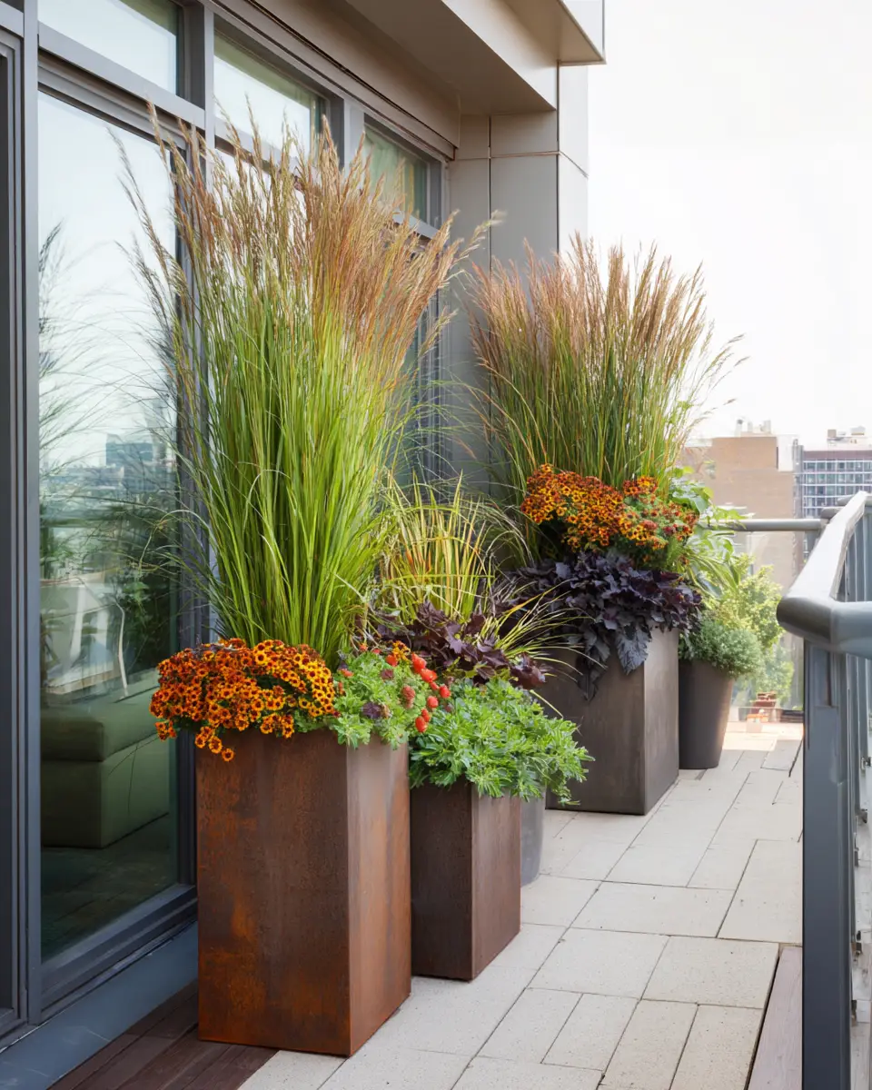 Rust Contemporary Balcony Decor Ideas