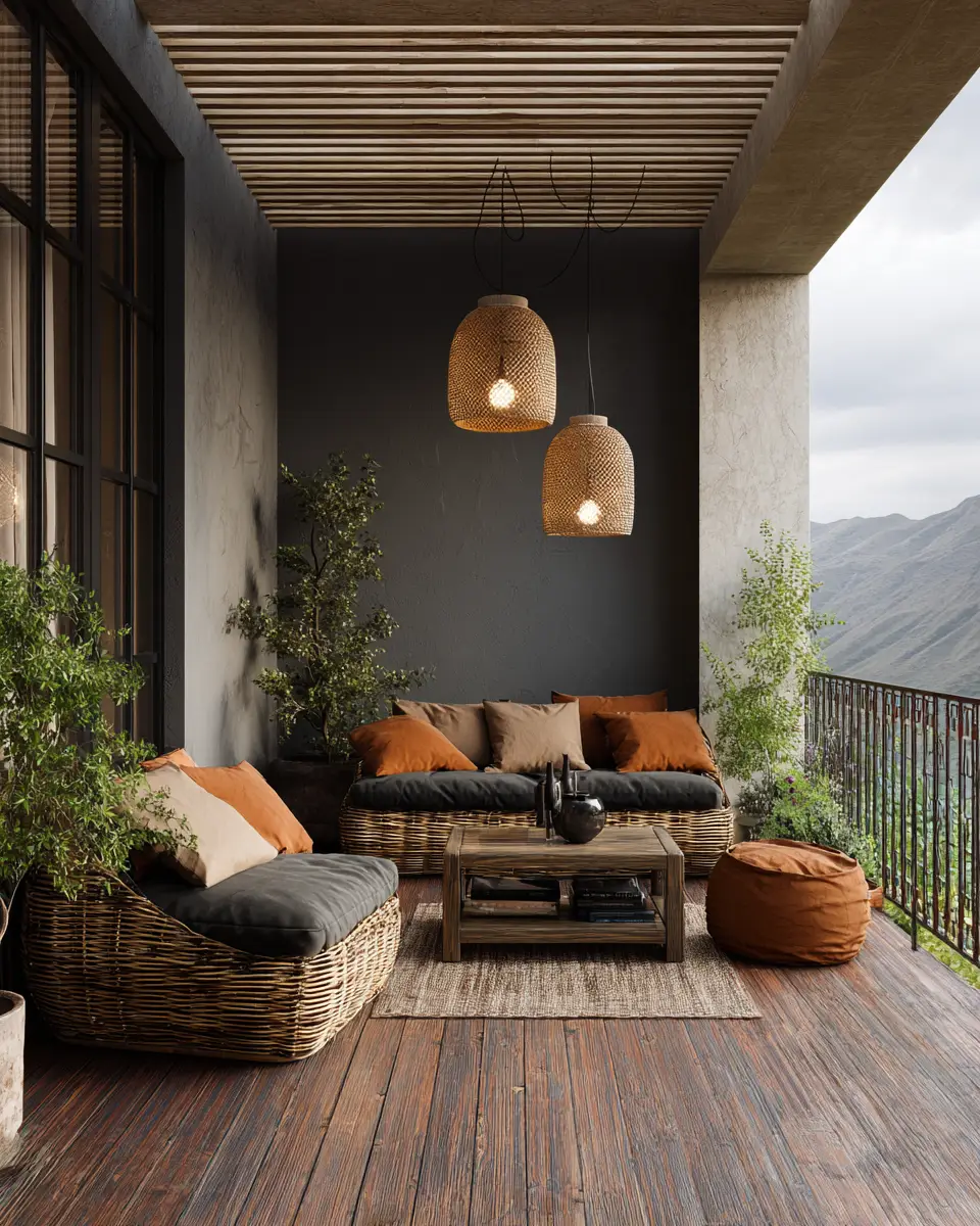 Rust Contemporary Balcony Decor Ideas