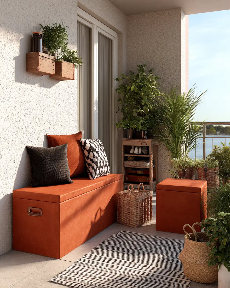 Rust Contemporary Balcony Decor Ideas