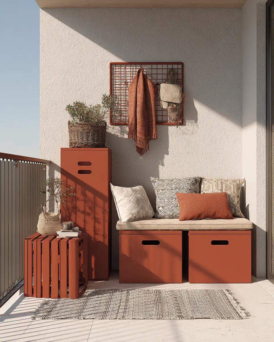 Rust Contemporary Balcony Decor Ideas