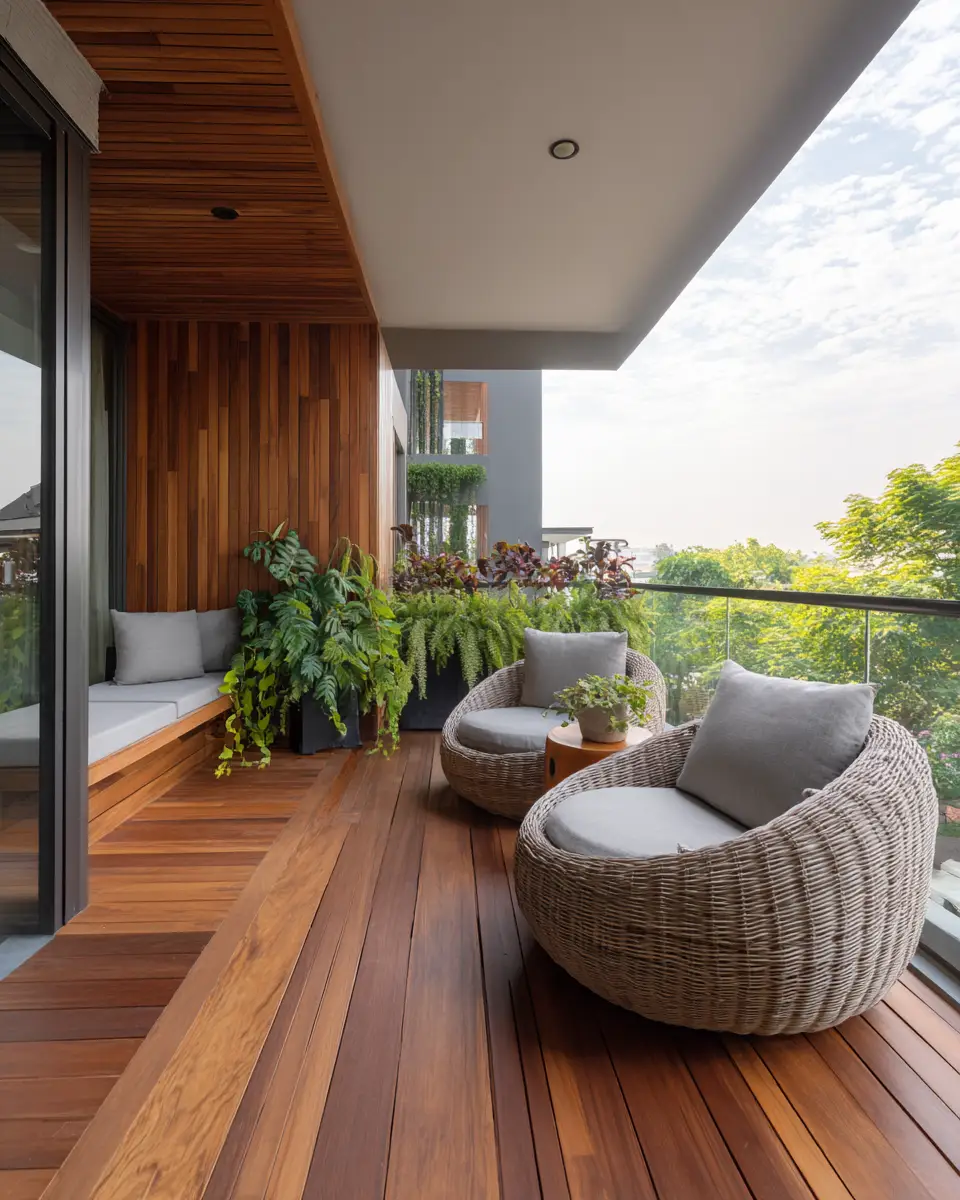 Rust Contemporary Balcony Decor Ideas