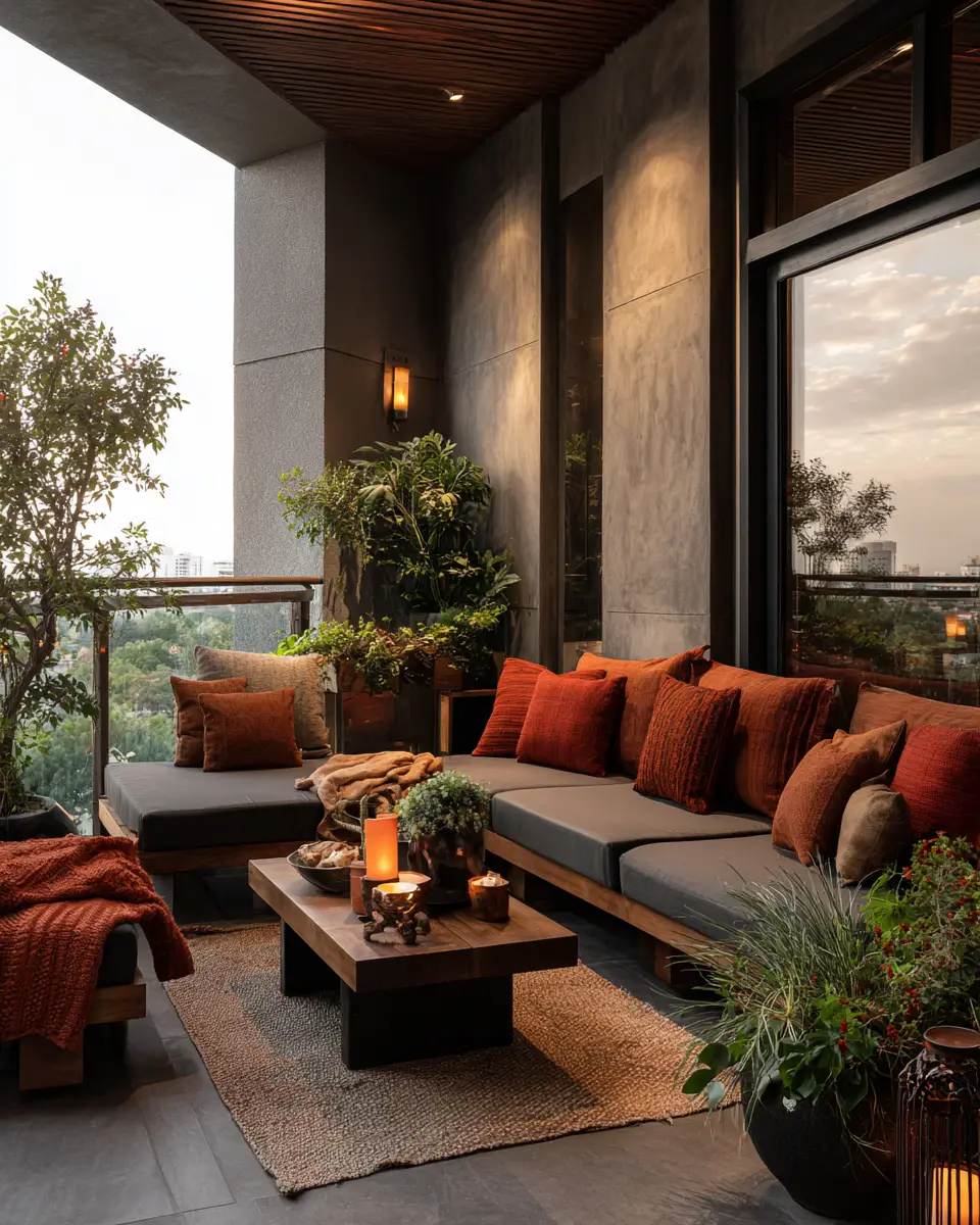 Rust Contemporary Balcony Decor Ideas