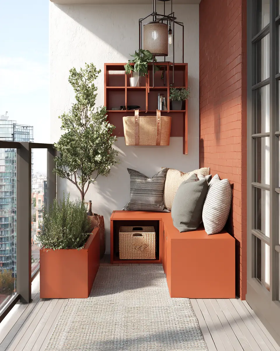 Rust Contemporary Balcony Decor Ideas