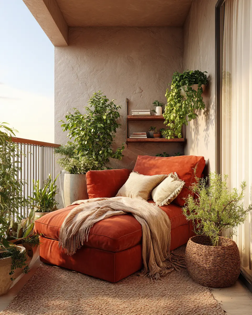 Rust Contemporary Balcony Decor Ideas