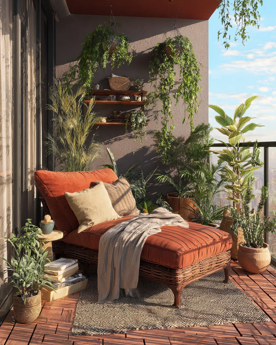 Rust Contemporary Balcony Decor Ideas