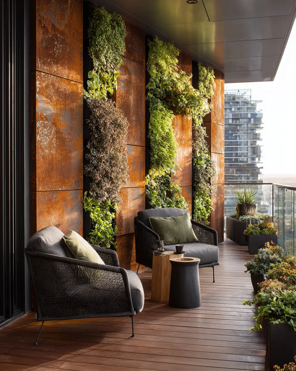 Rust Contemporary Balcony Decor Ideas