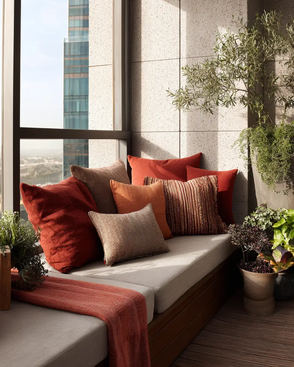 Rust Contemporary Balcony Decor Ideas