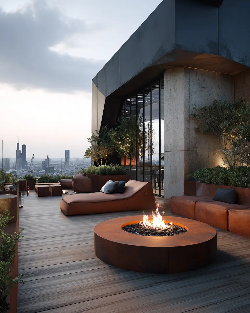 Rust Contemporary Balcony Decor Ideas