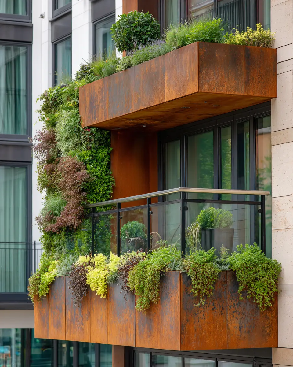 Rust Contemporary Balcony Decor Ideas