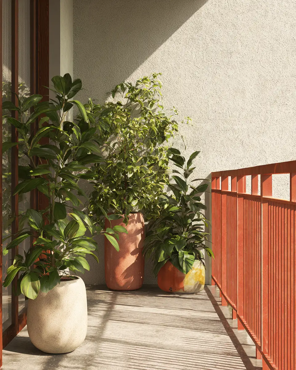 Rust Contemporary Balcony Decor Ideas