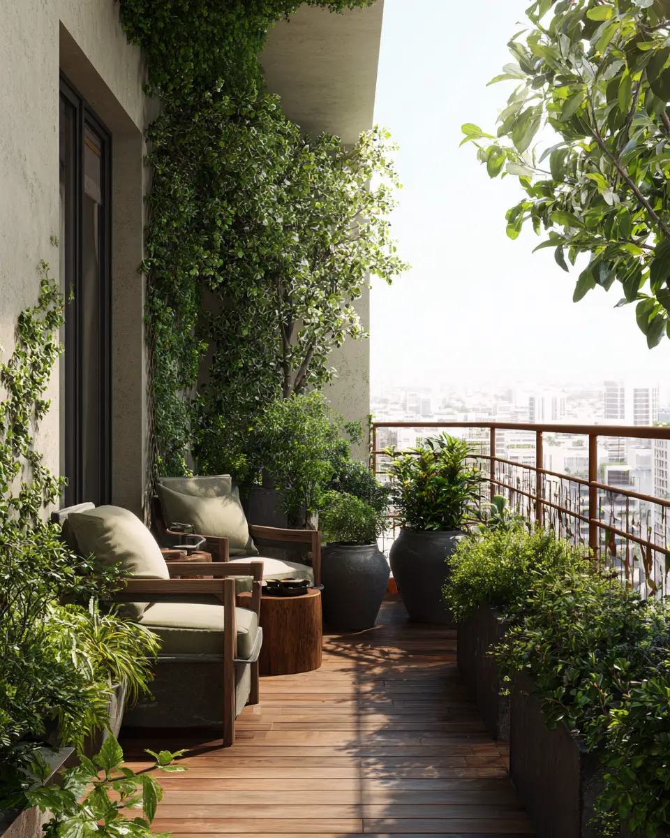 Rust Contemporary Balcony Decor Ideas
