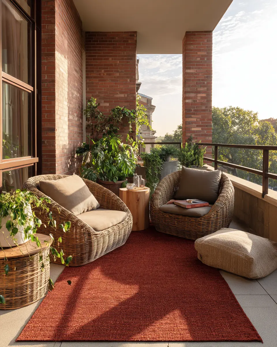 Rust Contemporary Balcony Decor Ideas