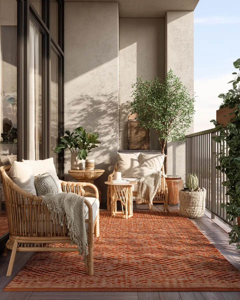 Rust Contemporary Balcony Decor Ideas