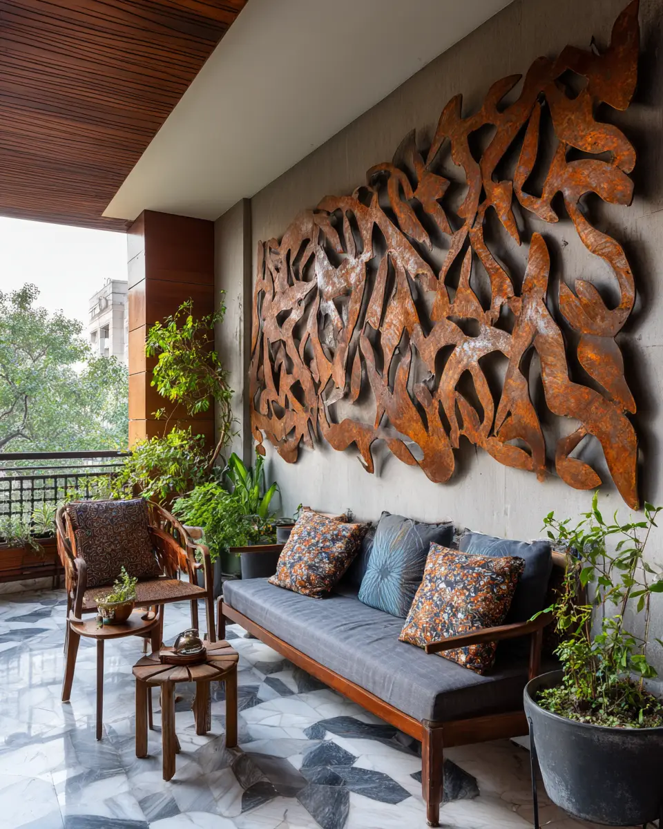 Rust Contemporary Balcony Decor Ideas