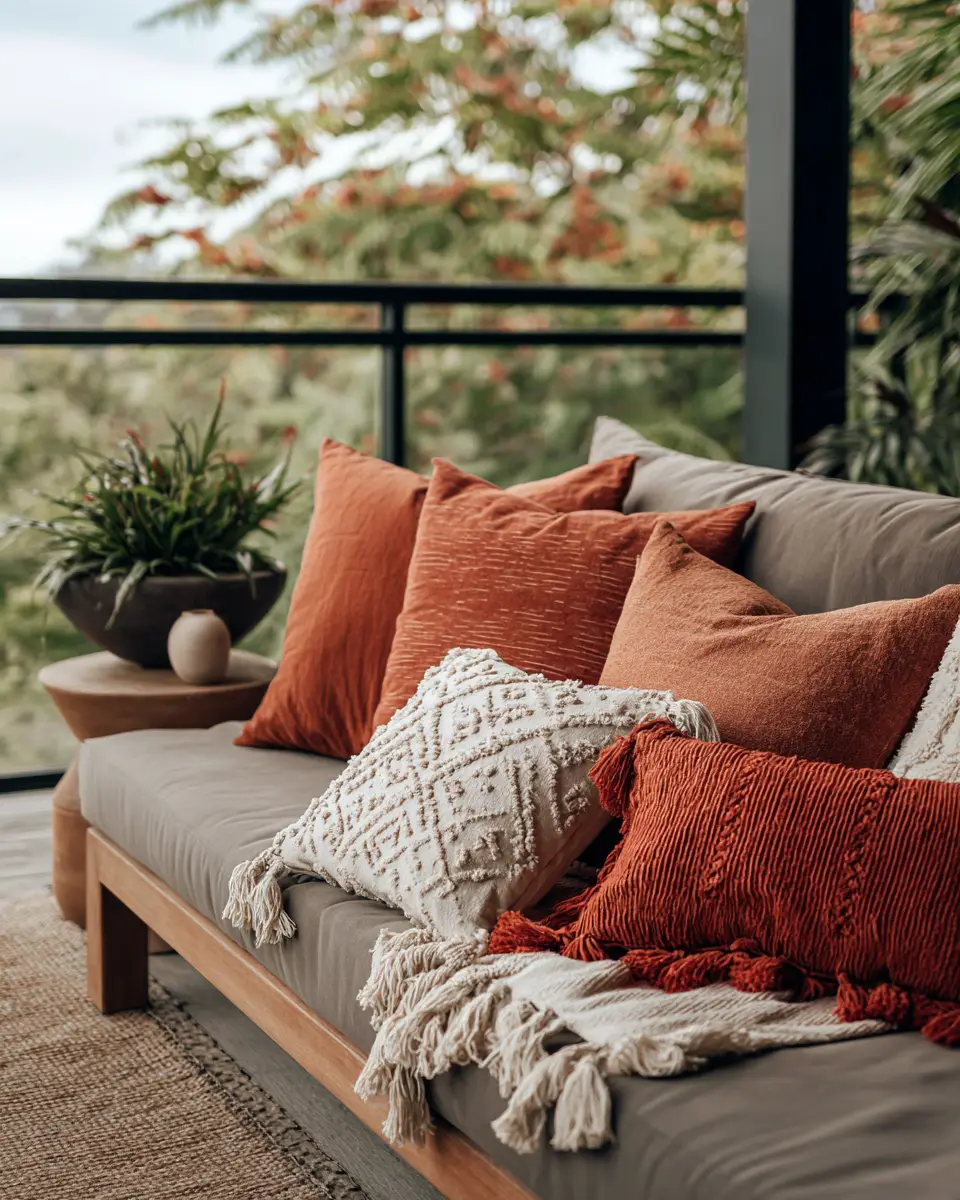 Rust Contemporary Balcony Decor Ideas