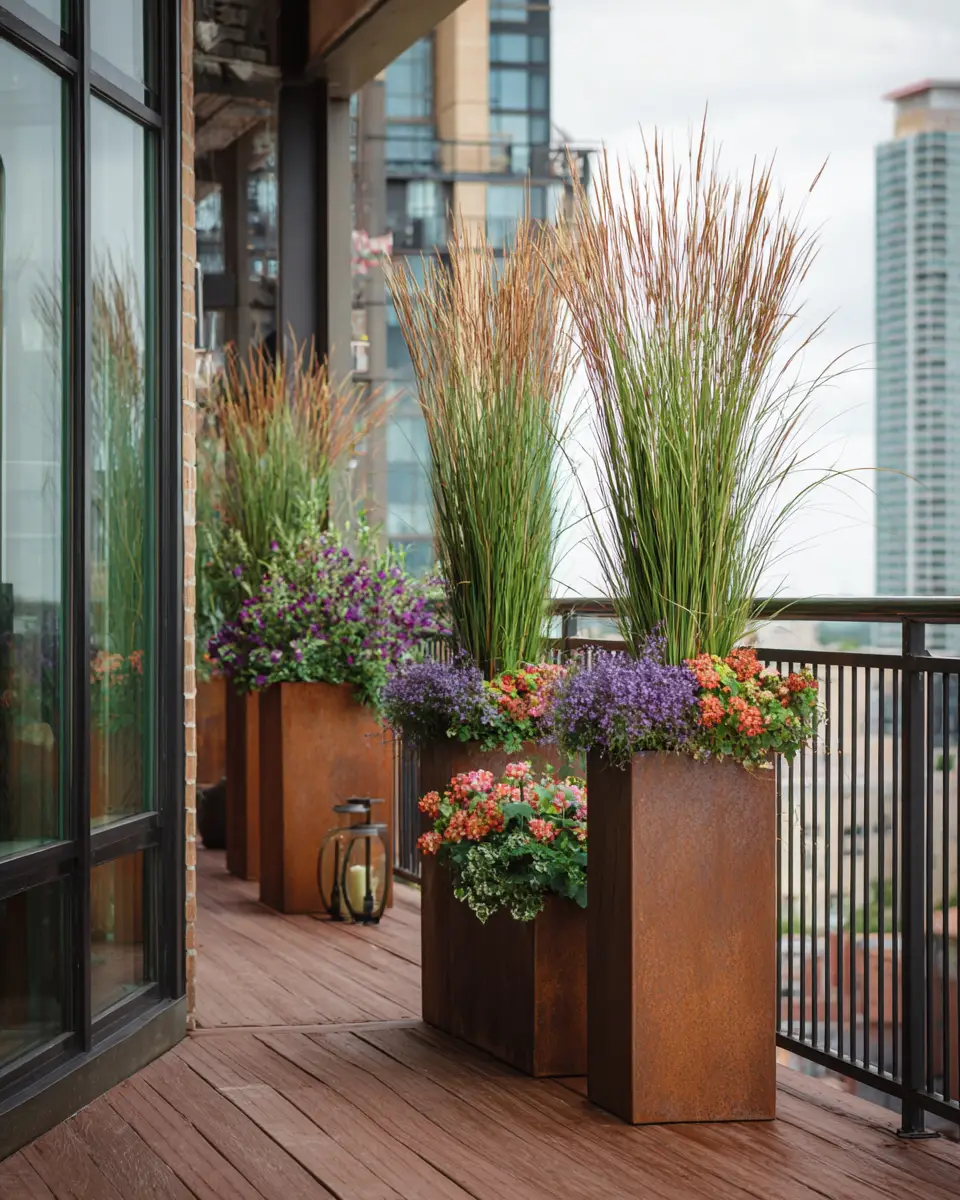 Rust Contemporary Balcony Decor Ideas