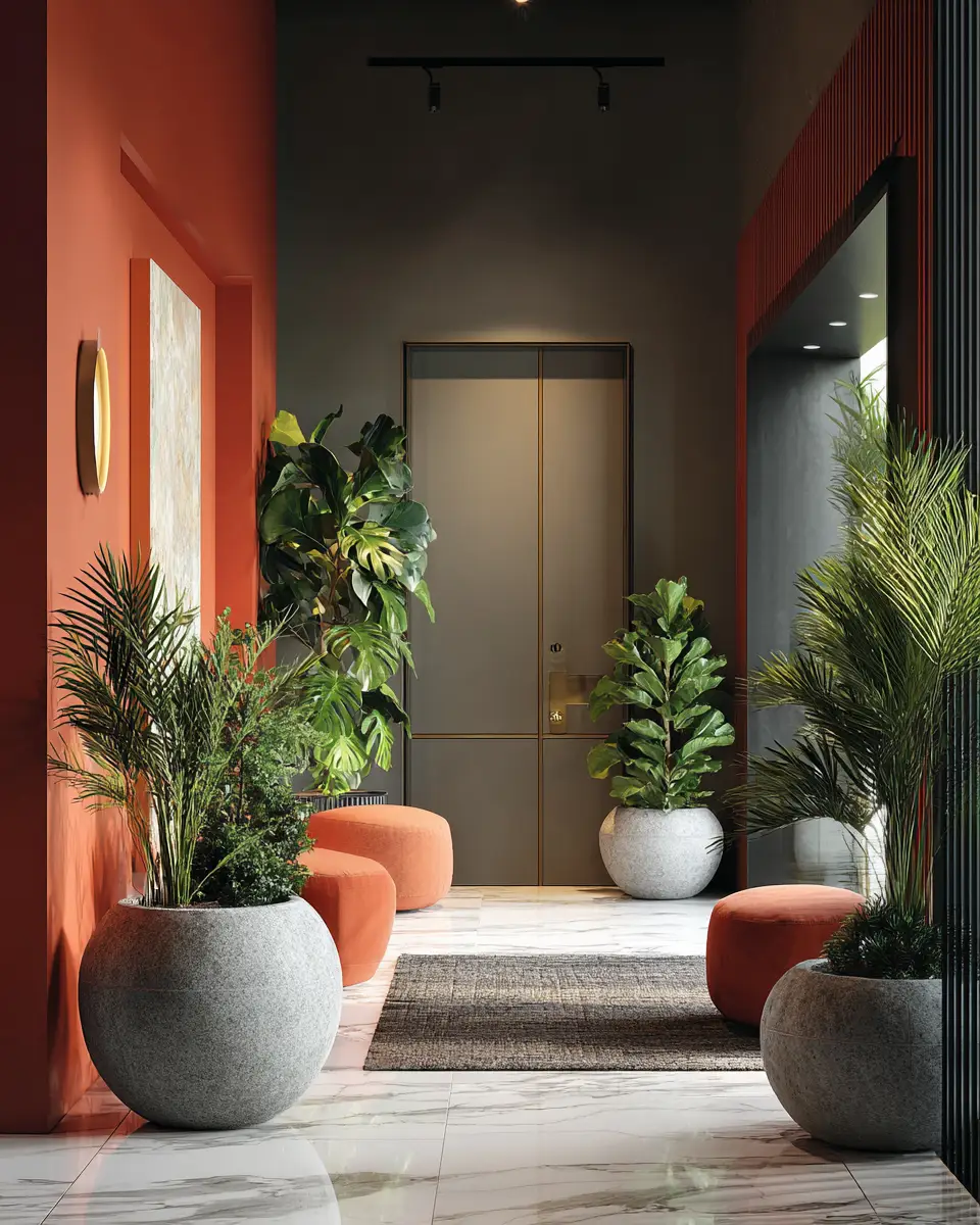 Rust Contemporary Entryway Decor Ideas - Featured