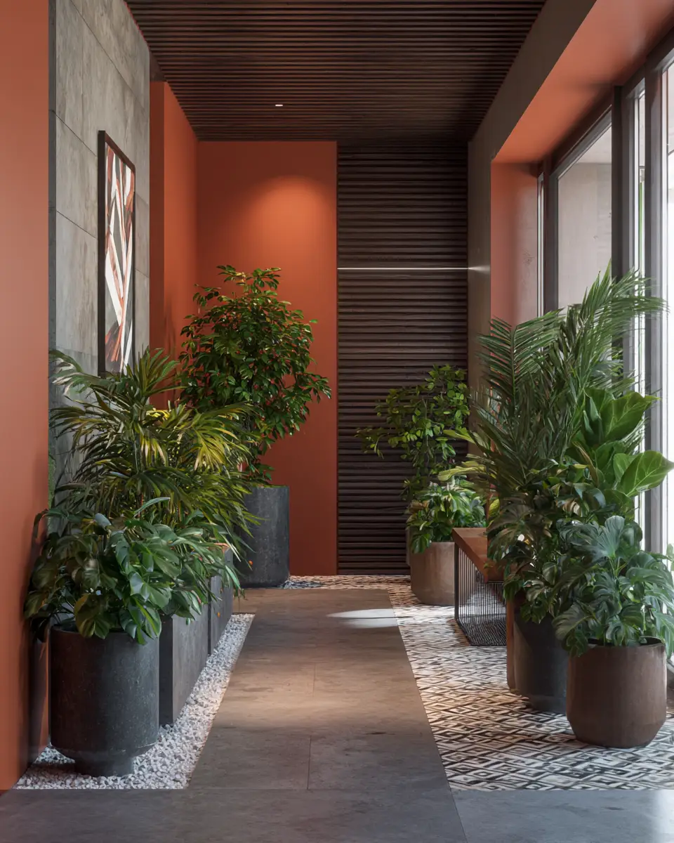 Rust Contemporary Entryway Decor Ideas