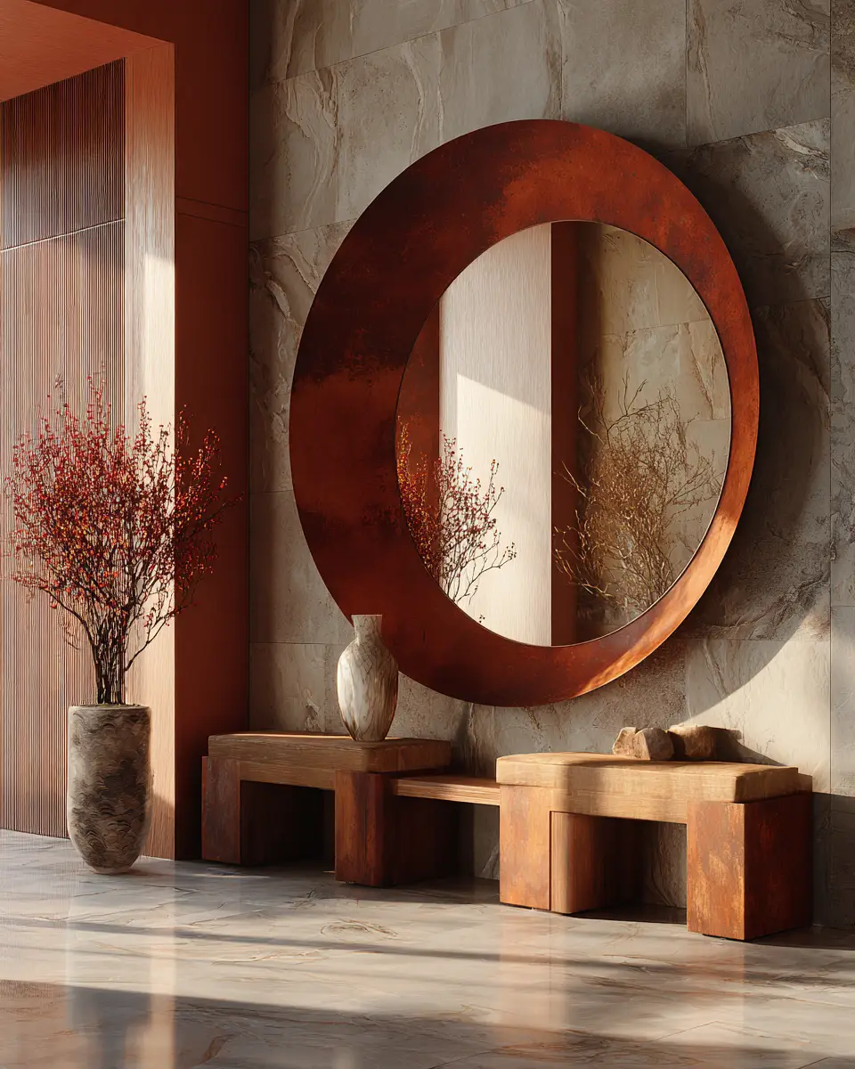 Rust Contemporary Entryway Decor Ideas