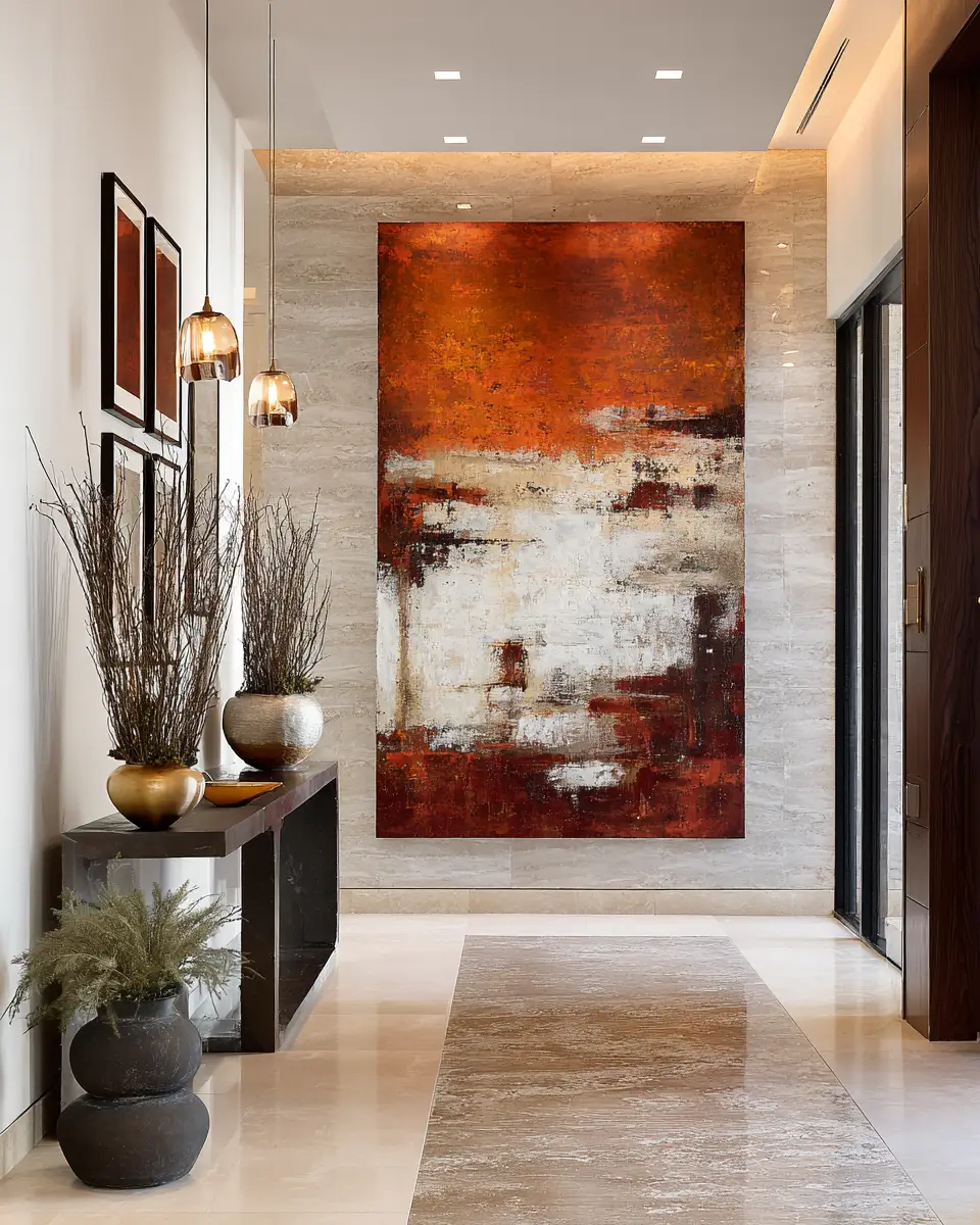 Rust Contemporary Entryway Decor Ideas