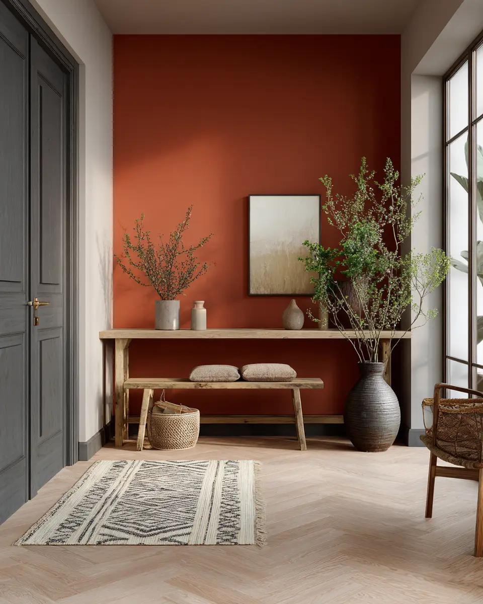Rust Contemporary Entryway Decor Ideas