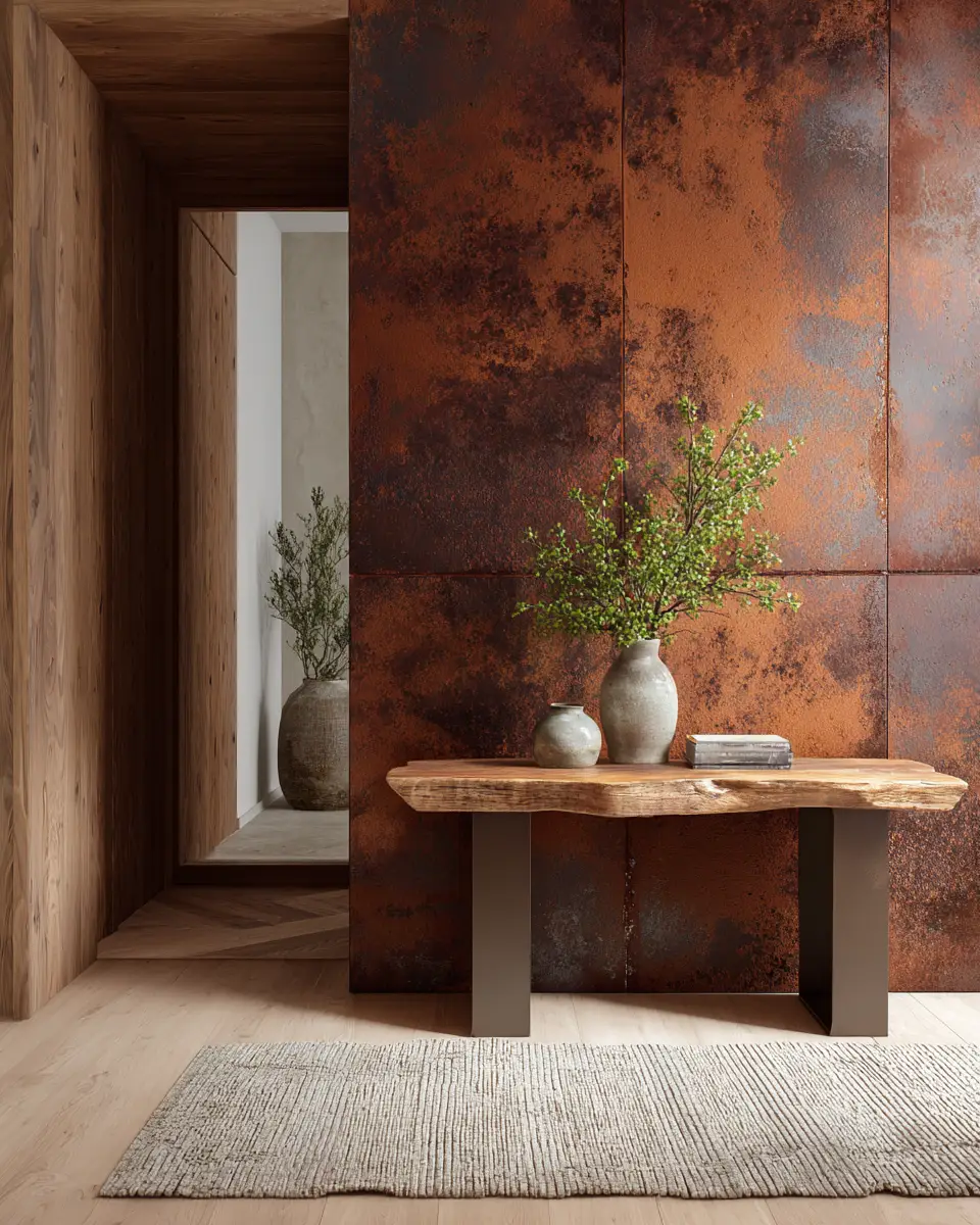 Rust Contemporary Entryway Decor Ideas
