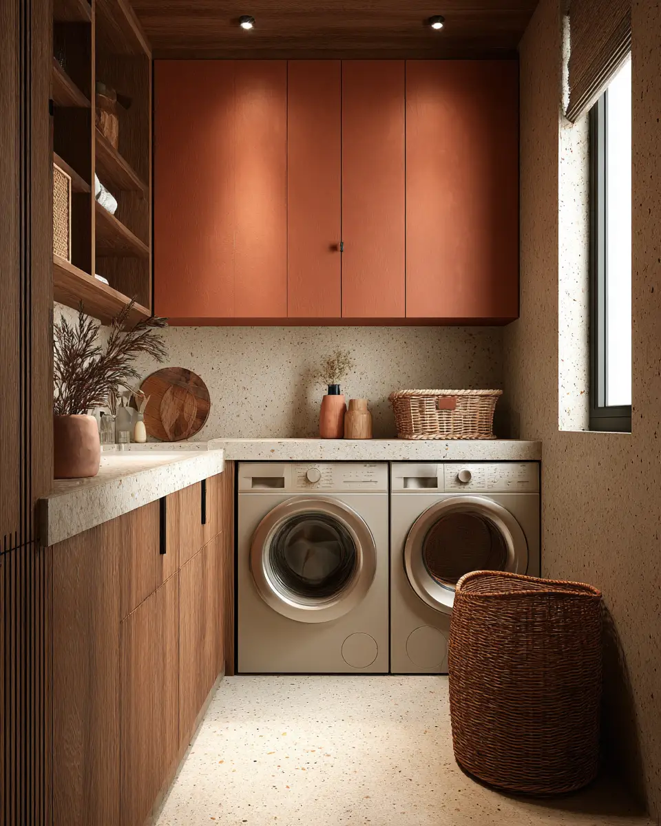 Rust Contemporary Laundry Room Decor Ideas