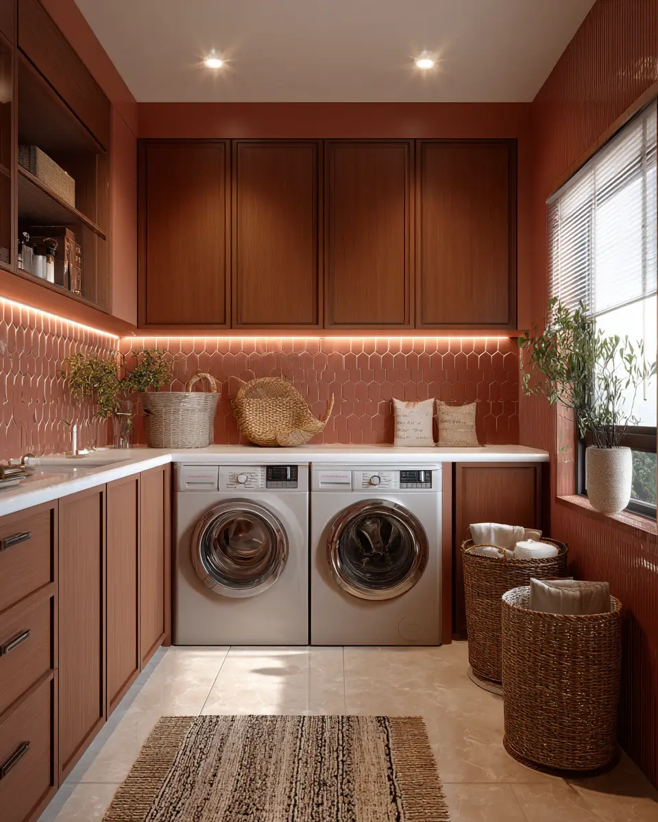 Rust Contemporary Laundry Room Decor Ideas