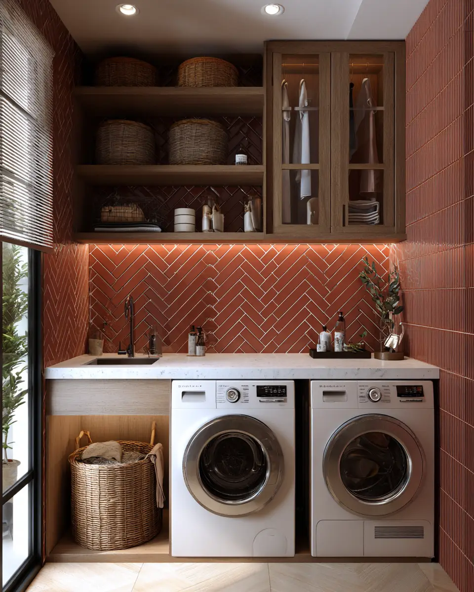 Rust Contemporary Laundry Room Decor Ideas