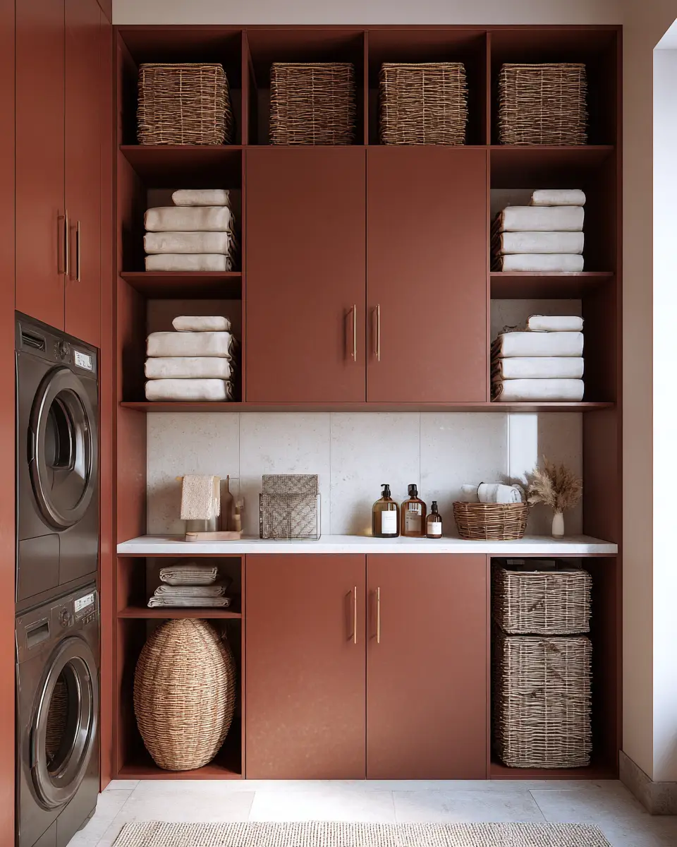 Rust Contemporary Laundry Room Decor Ideas