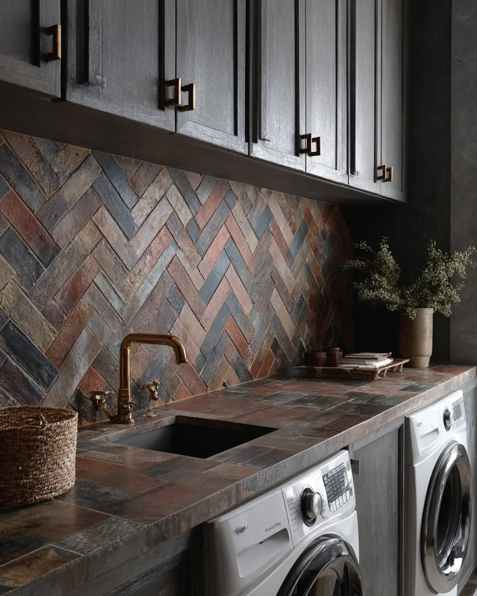 Rust Contemporary Laundry Room Decor Ideas