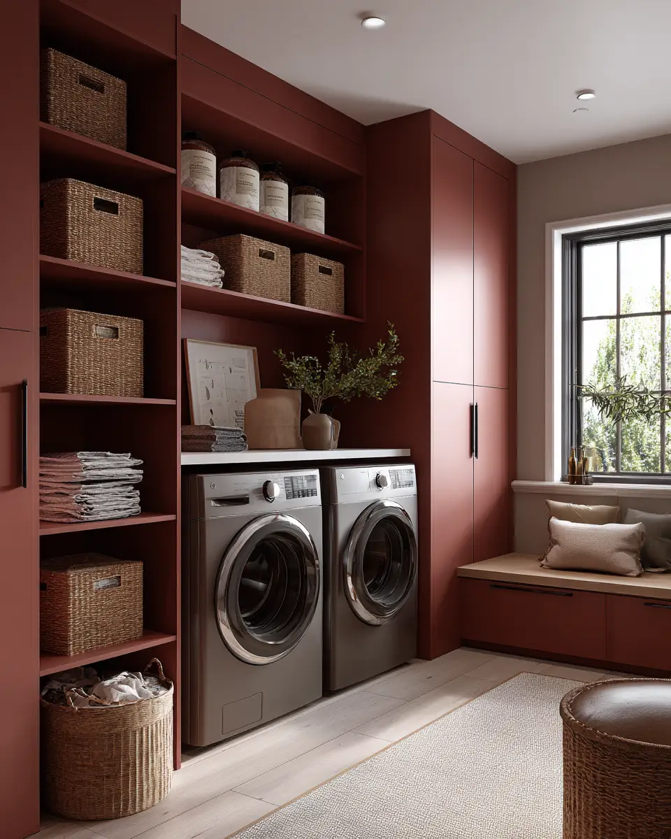 Rust Contemporary Laundry Room Decor Ideas