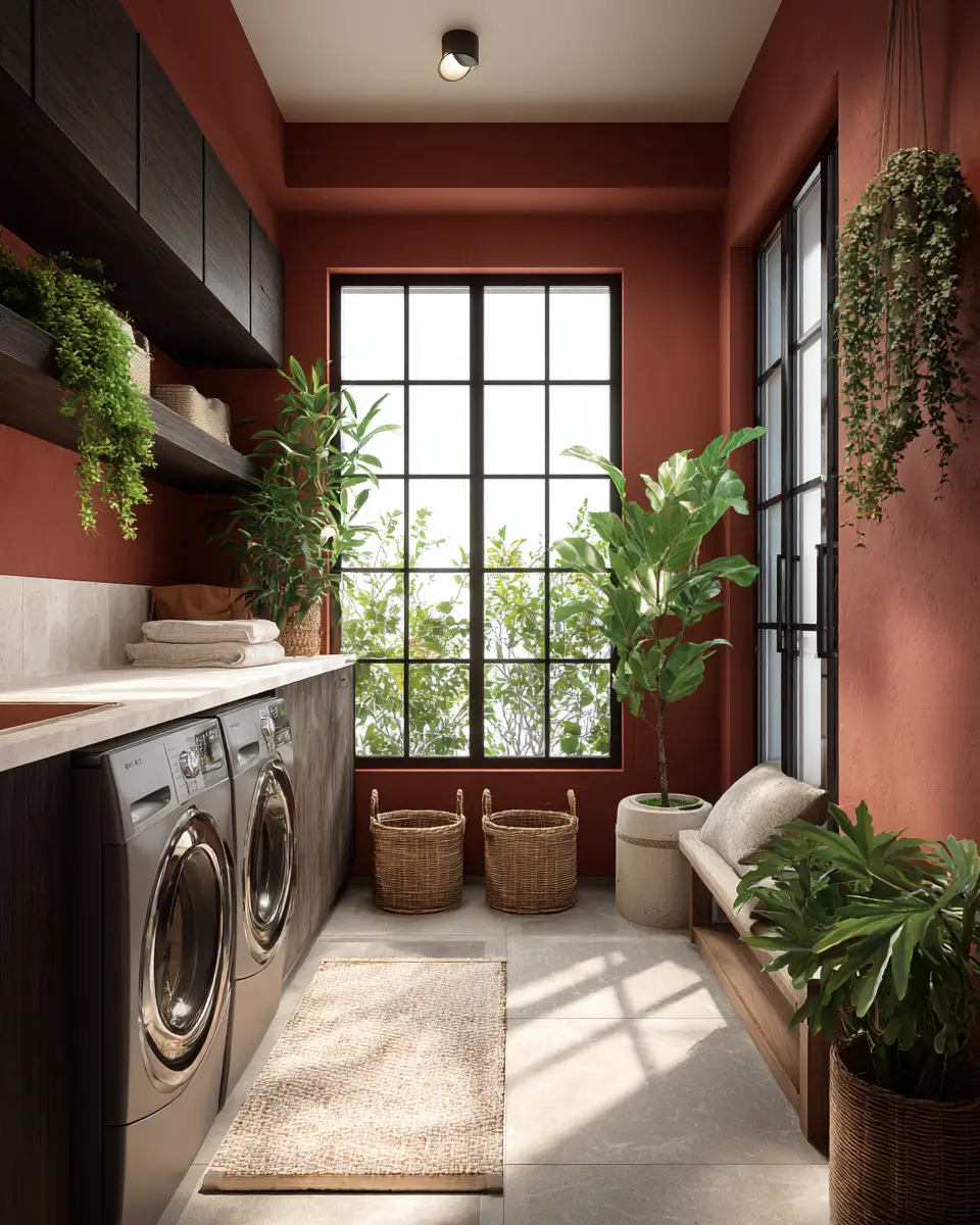 Rust Contemporary Laundry Room Decor Ideas